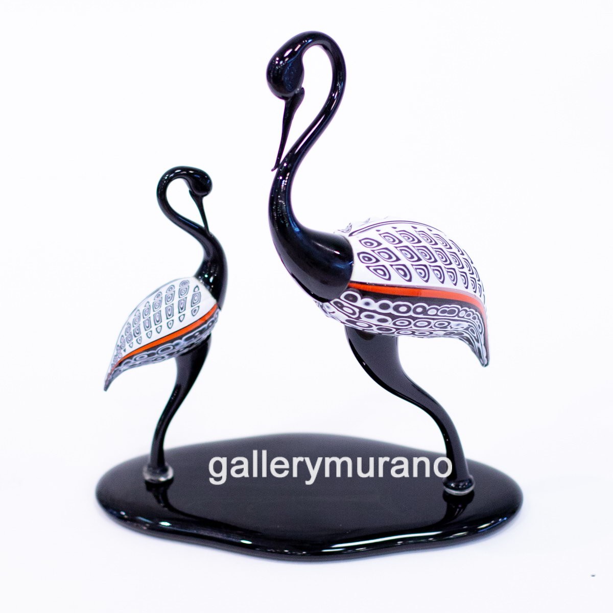 Скульптура Flamingo черно-белая