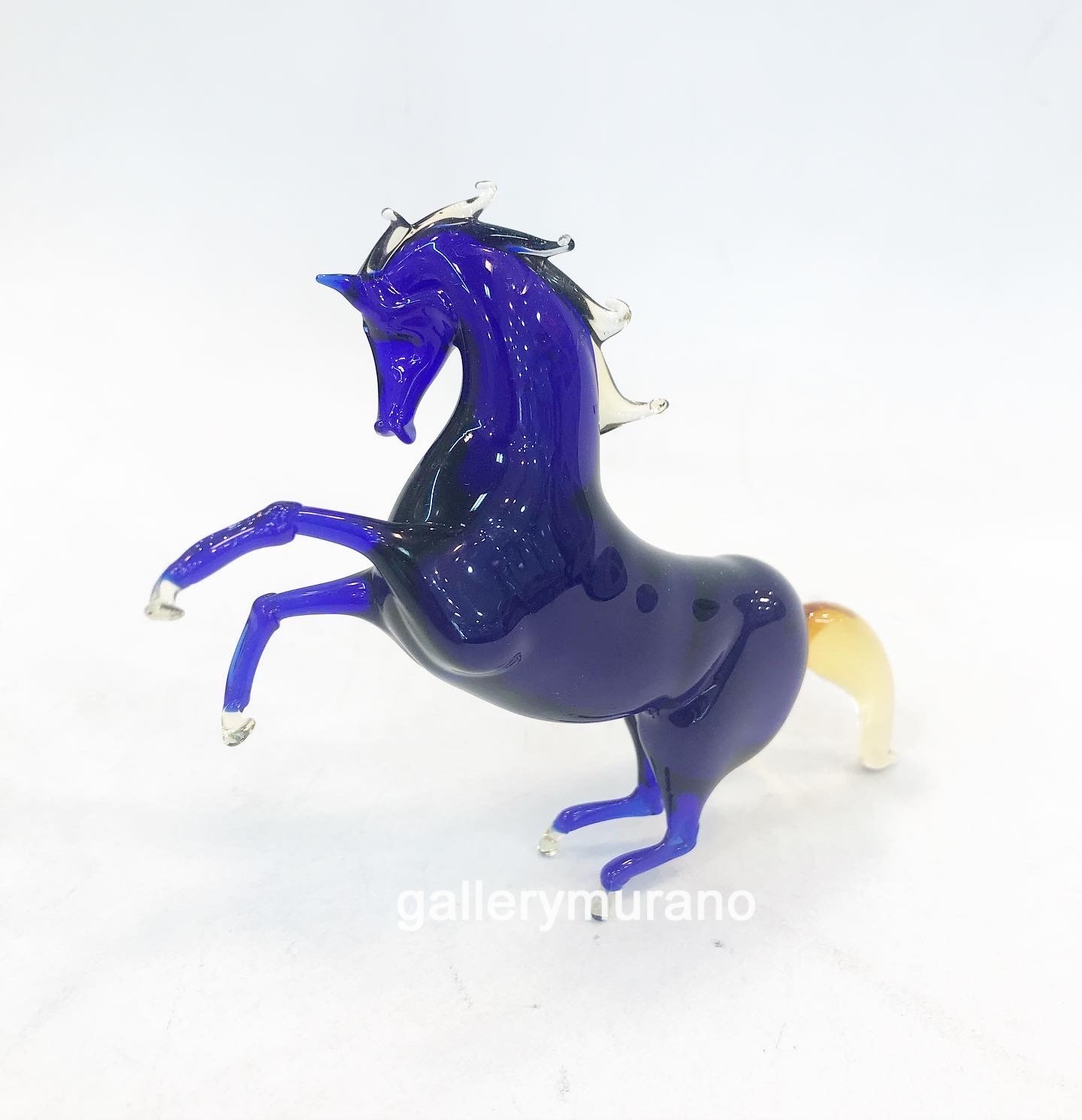 Фигурка конь сине-золотистый