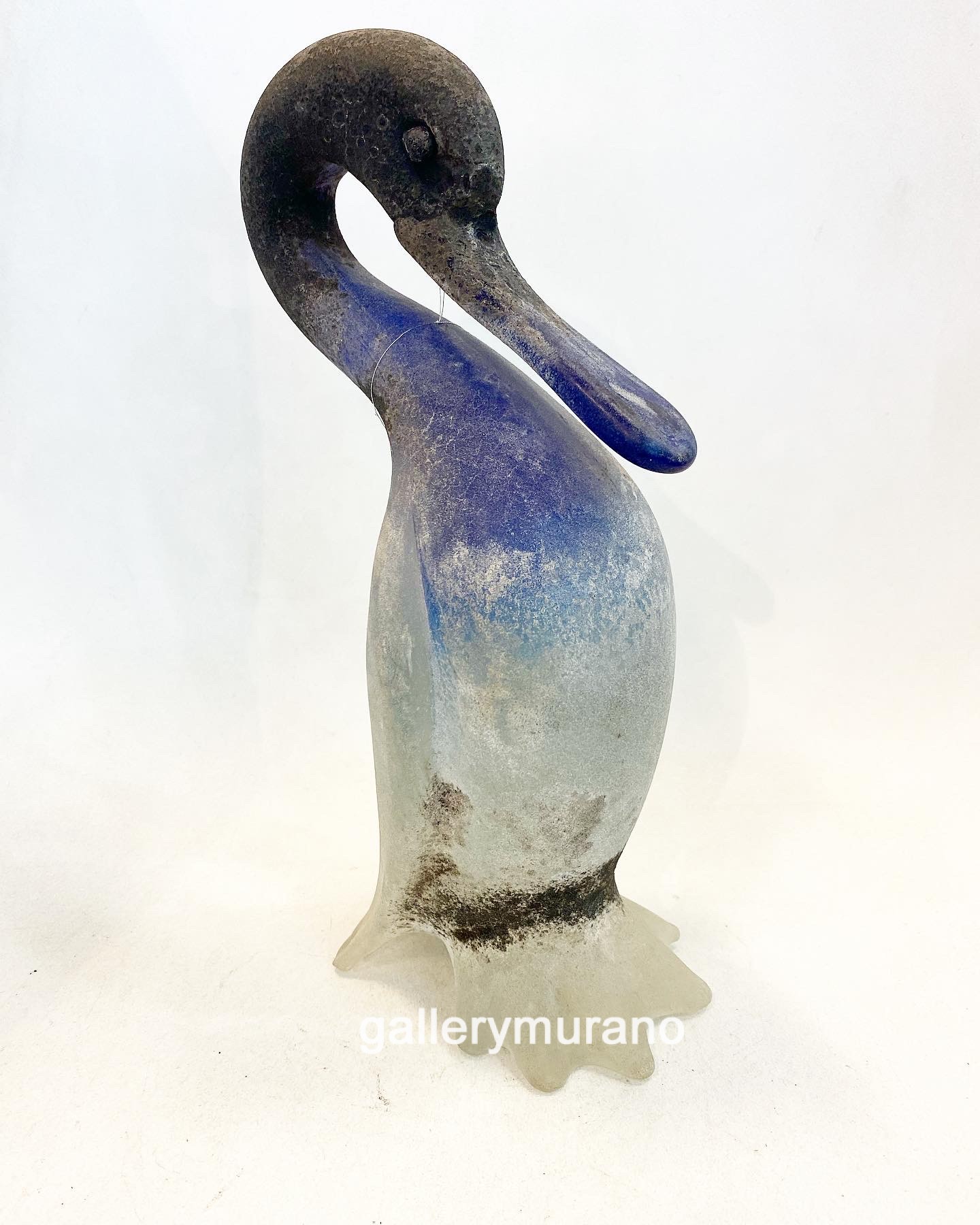 Скульптура утка матовая синяя