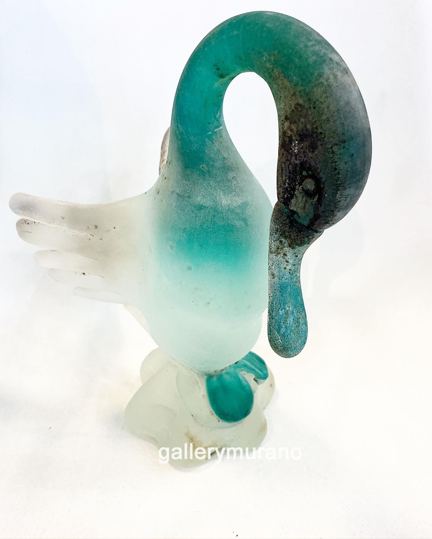 Скульптура утка матовая зеленая 