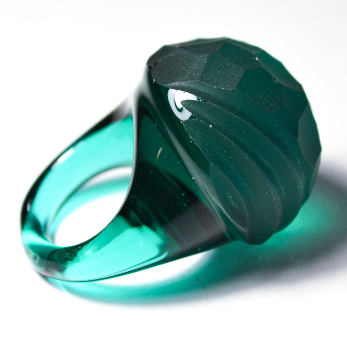 Кольцо матовое зеленое