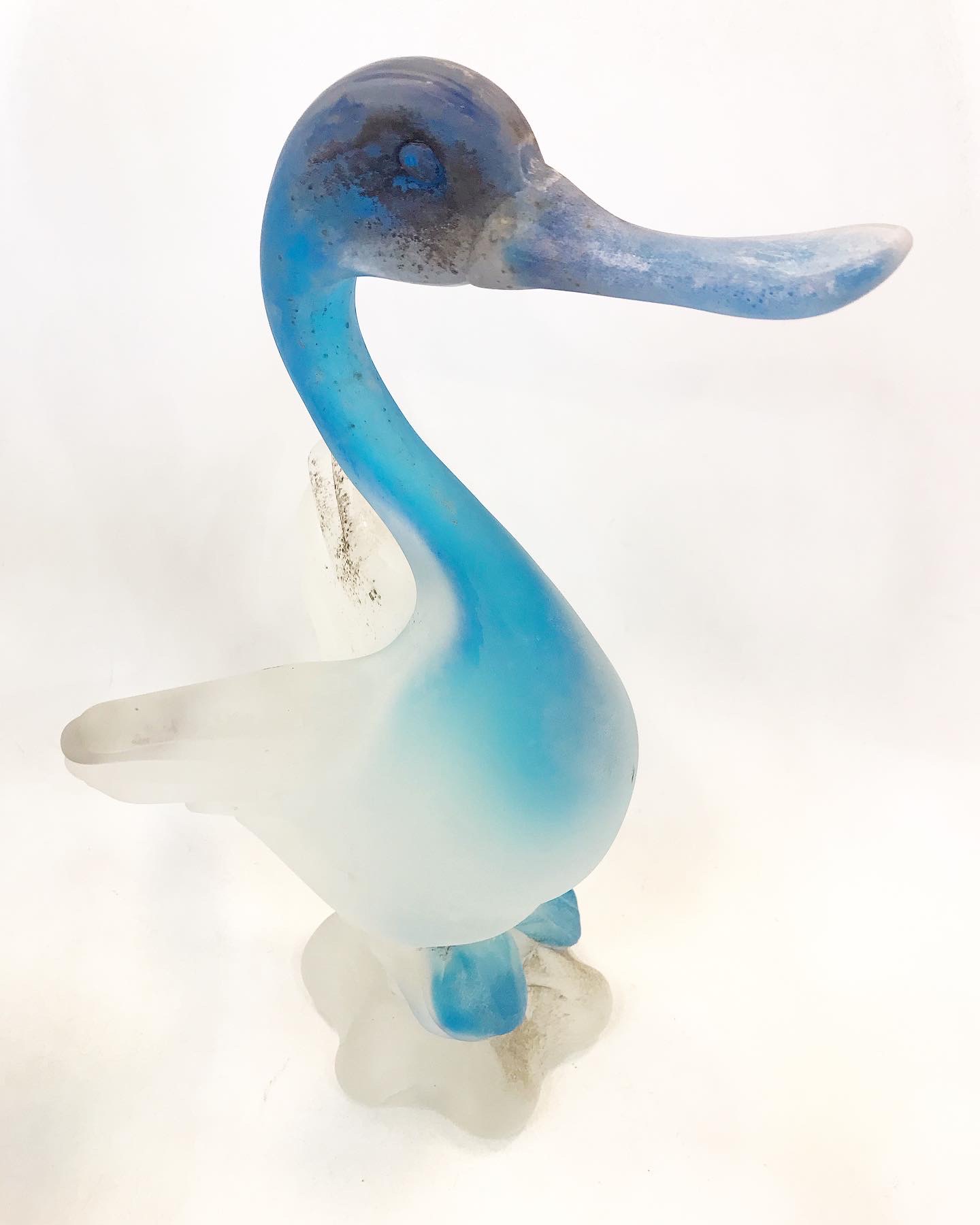 Скульптура Утка матовая голубая