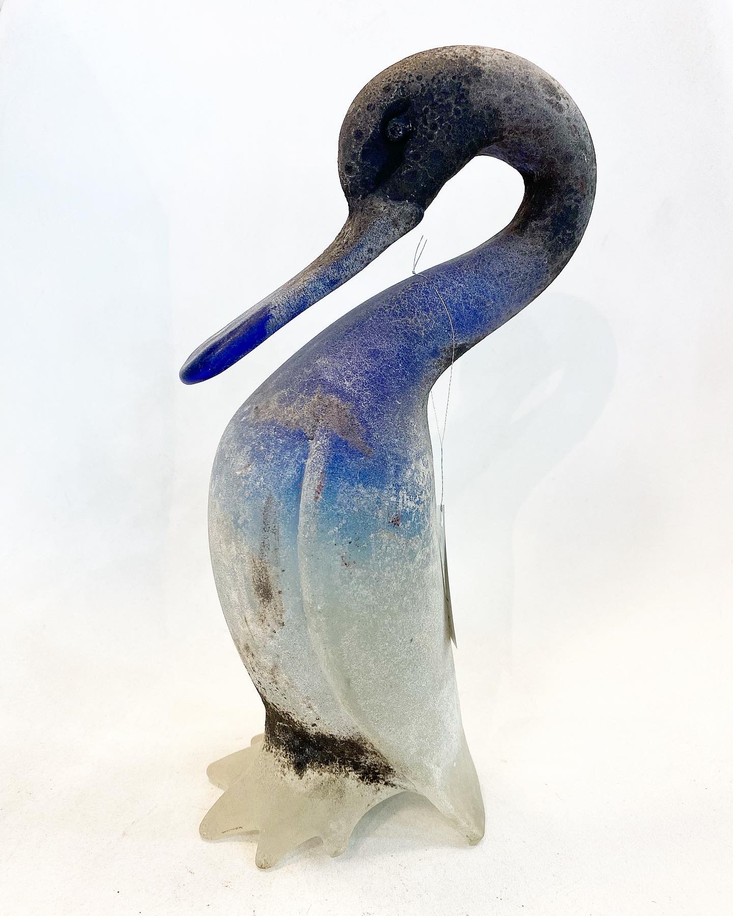 Скульптура утка матовая синяя